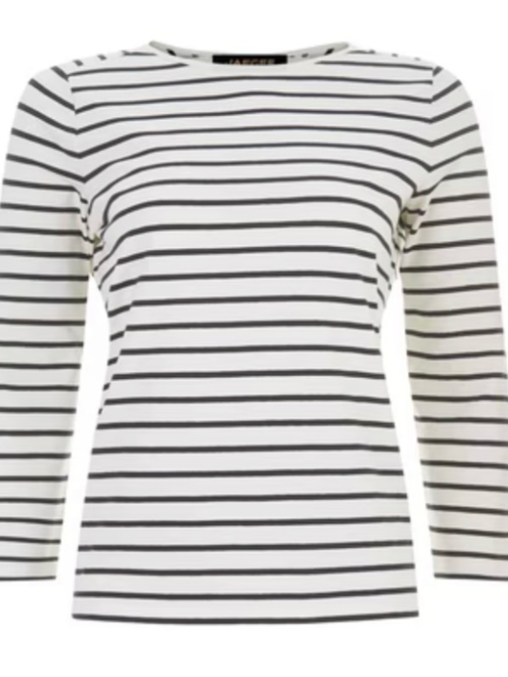 Jaeger Tan and Cream Striped Long Sleeve Top